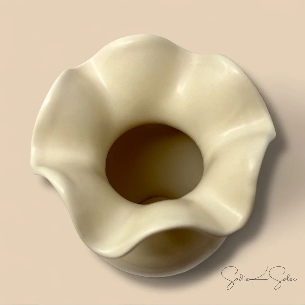 Scallop Ruffle Off-White Ceramic Vase - Home Decor Collection, Walmart Fall 2025
